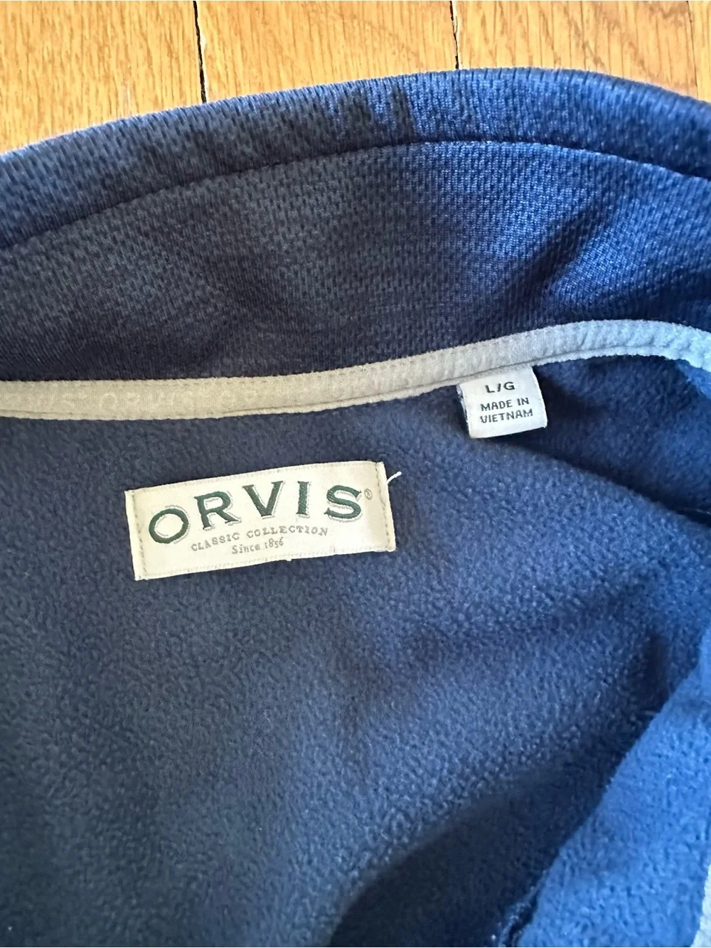 Orvis Men's Royal Blue and Charcoal Lightweight Zip Jacket